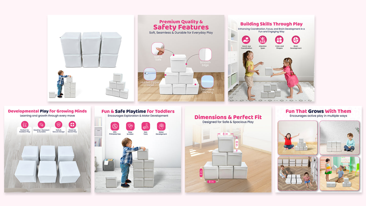 Soft Play -6 -Cubes 8"
