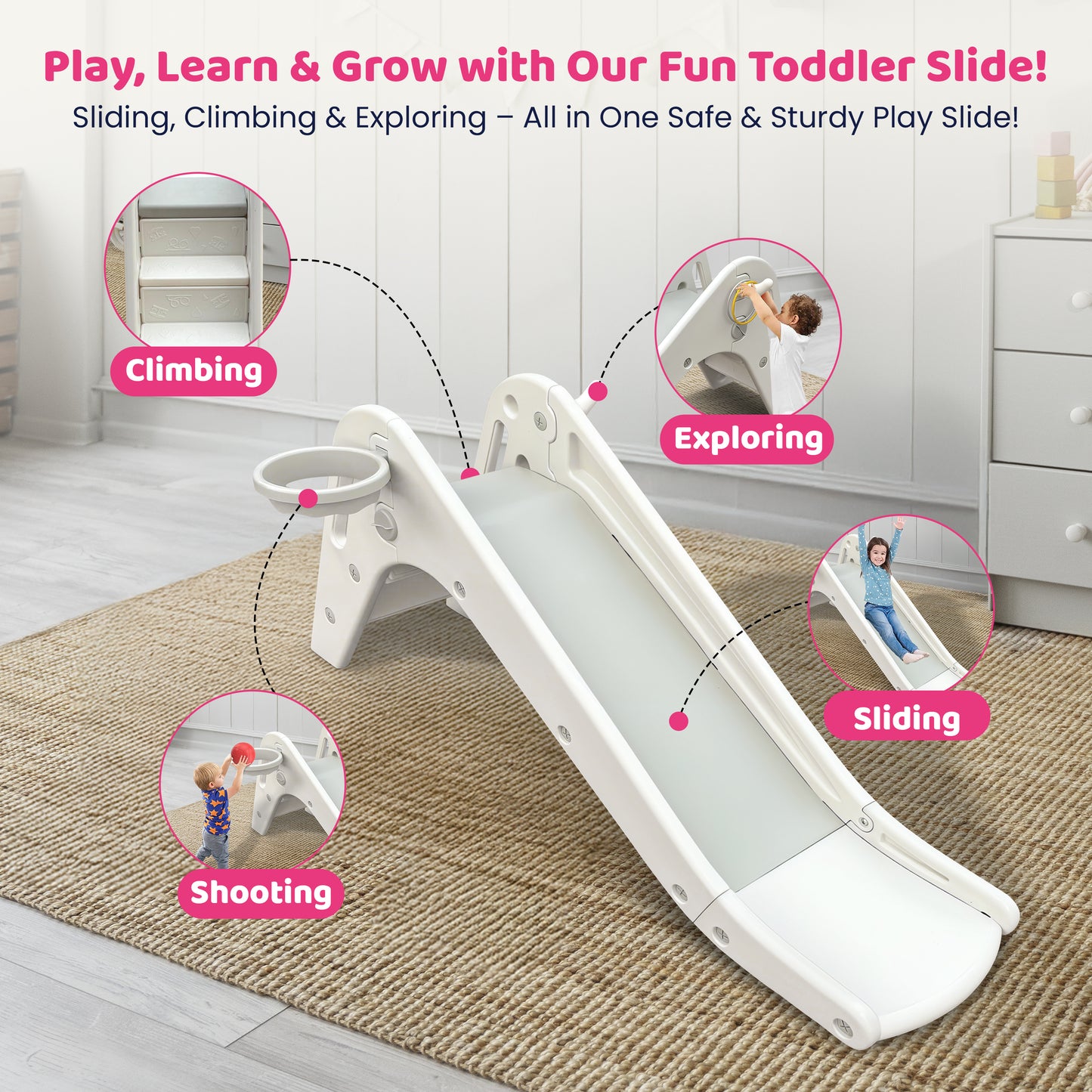 Toddler Plastic Slide (33.5" High) - Big