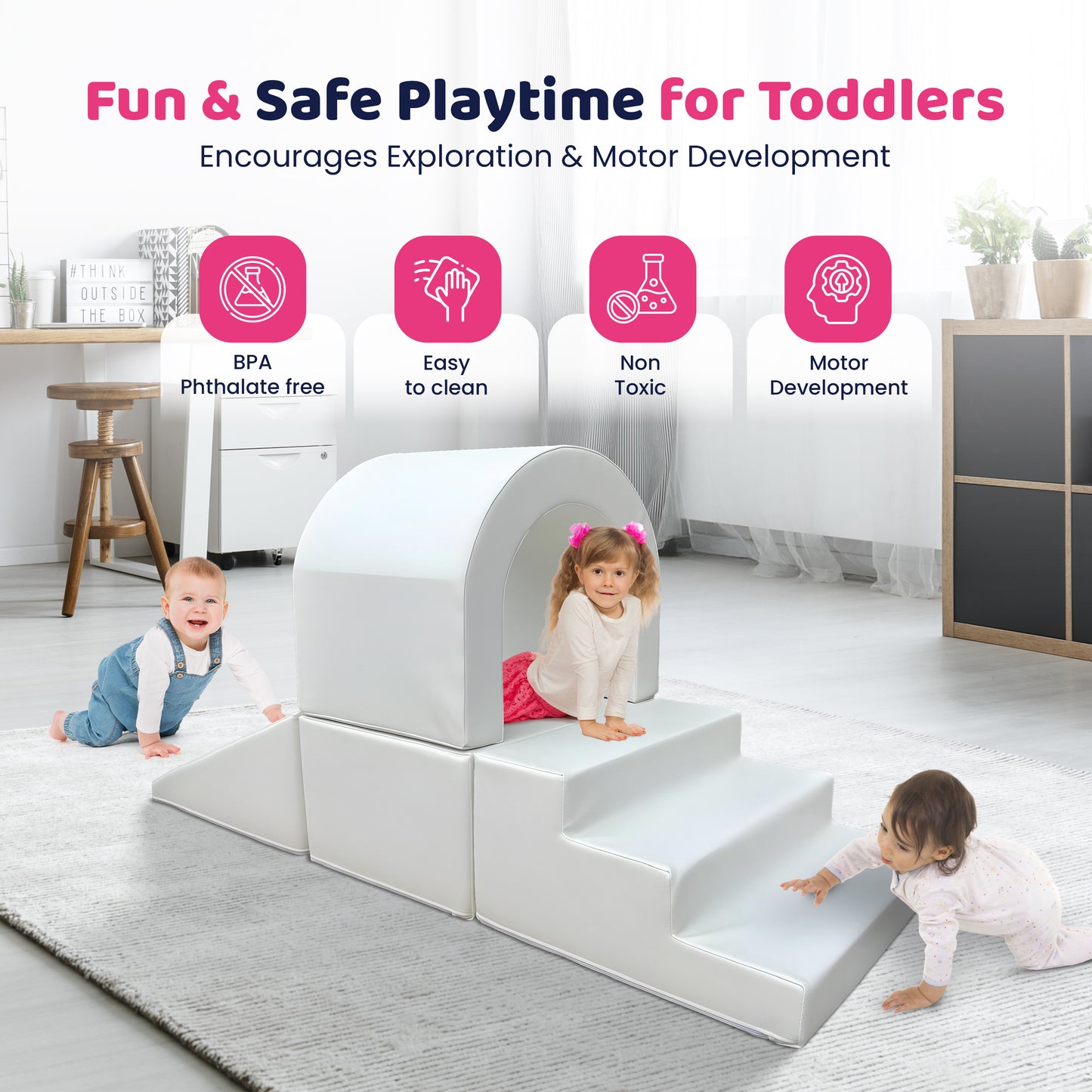 Soft Play -Stair - Upper Bridge - Slider Climber Set
