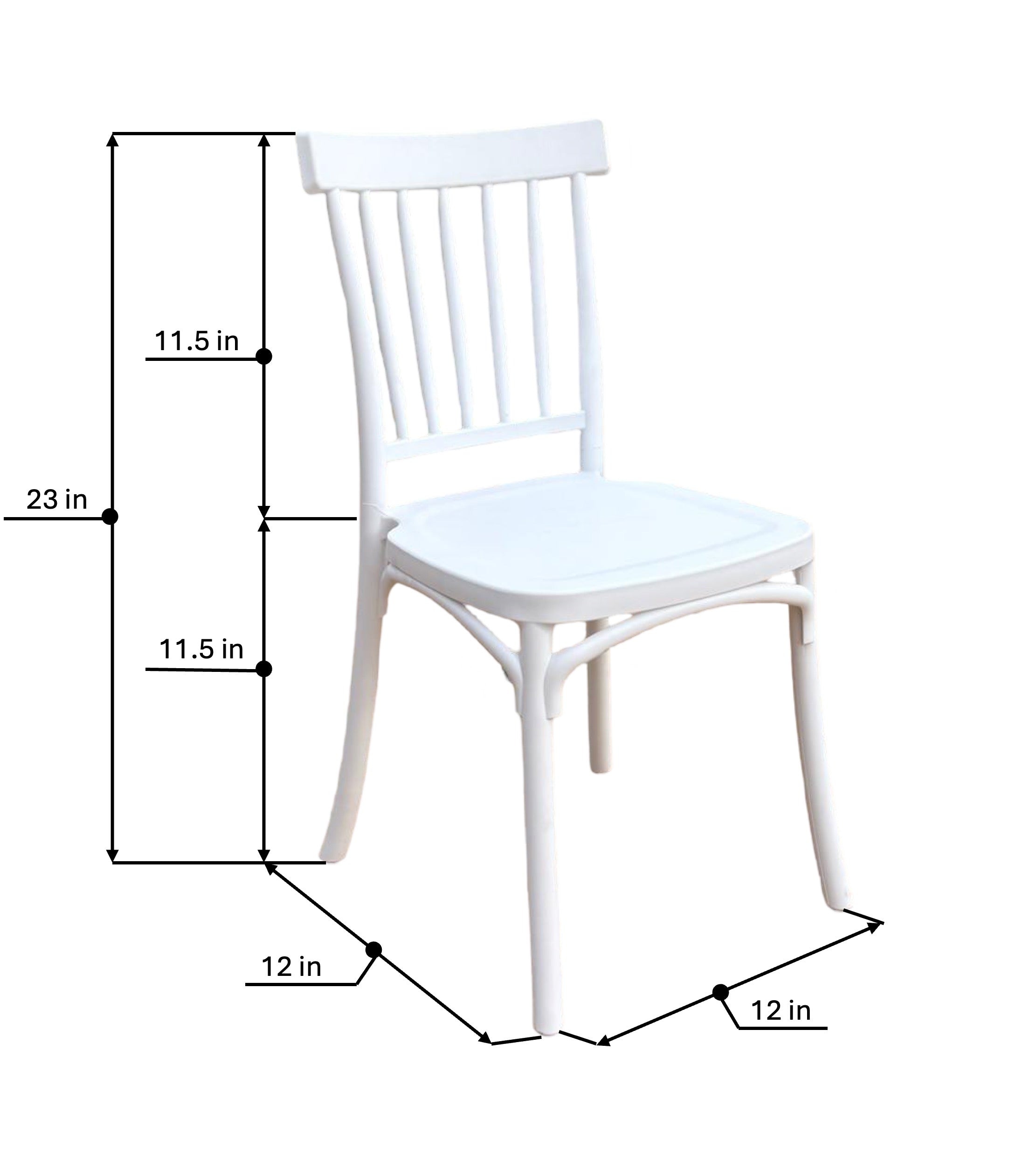 4 - Small Plastic Chairs 12" x 12" x 23"