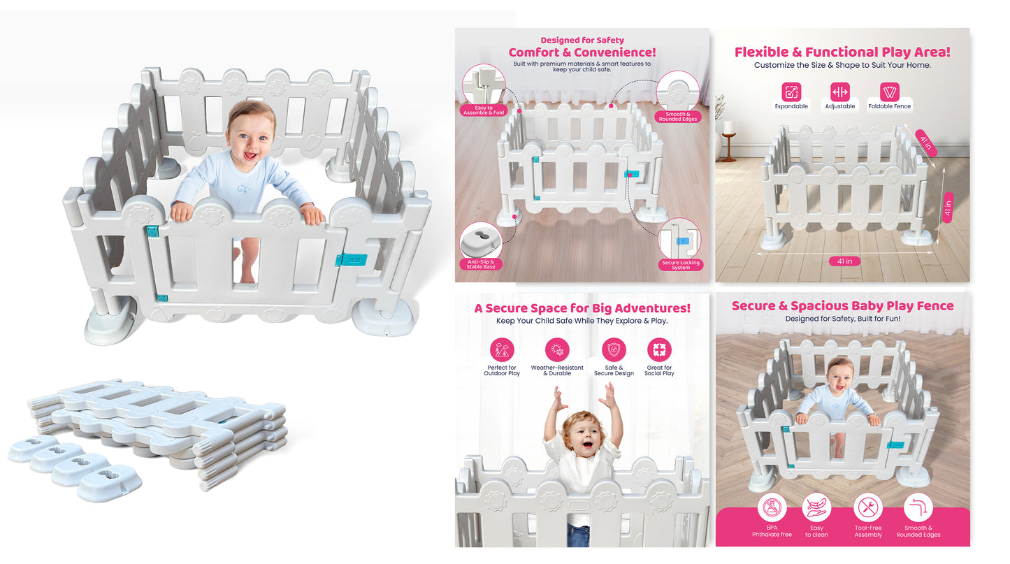 Soft Play - One Gate - 3 Fences Playpen