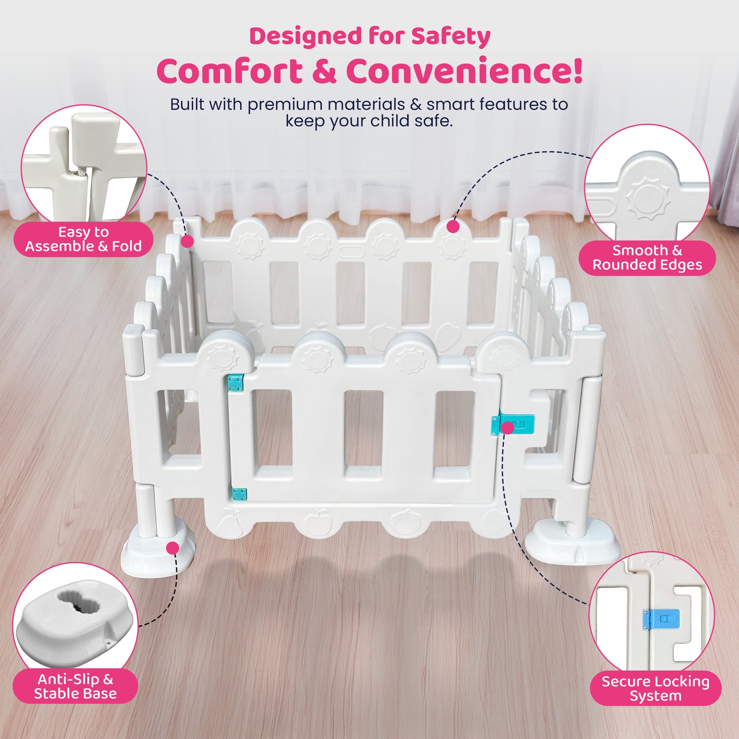 Soft Play - One Gate - 3 Fences Playpen