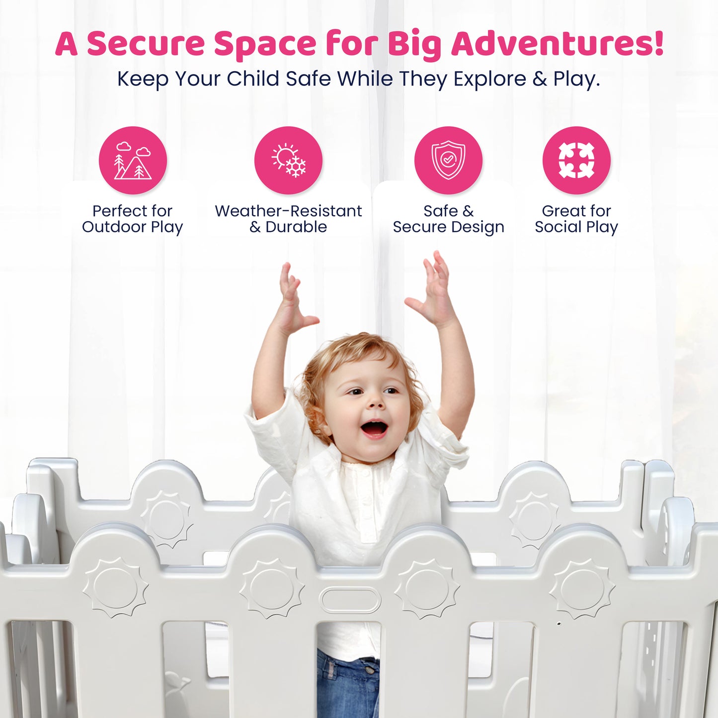 Soft Play - One Gate - 3 Fences Playpen