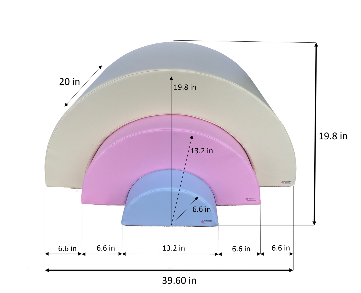 Soft Play 3-Sections Rainbow Bridge