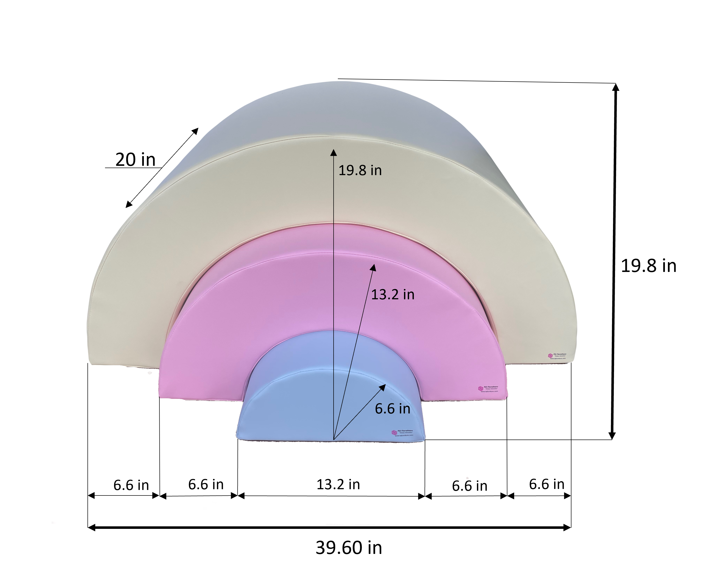 Soft Play 3-Sections Rainbow Bridge