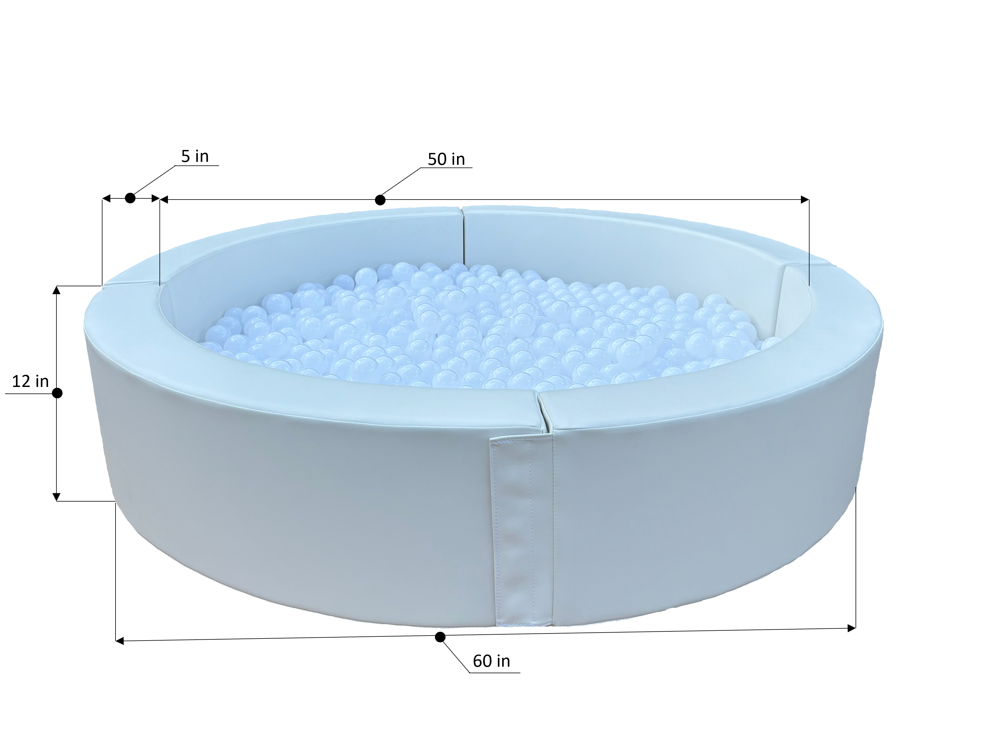 Soft Play Circular Balls (5' x 5' x 12") whit Balls