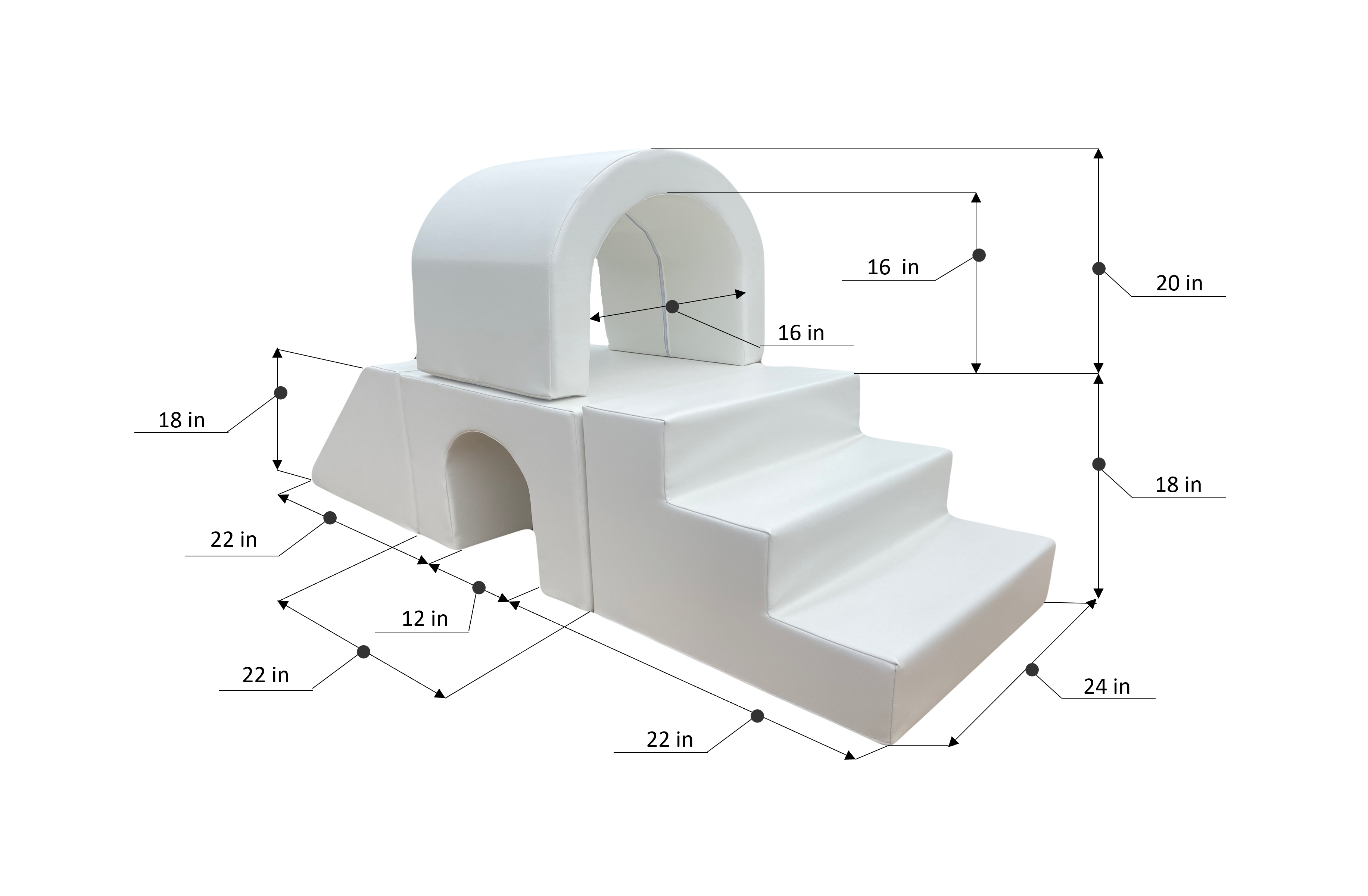 Soft Play-Stair-Arc Tunnel-Box-Slider-Climber-Upper Bridge Set